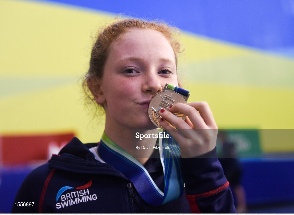16 August 2018; Silver medallist in the Women's 50m Freestyle S10 event Zara Mullooly of Great Britain during day four of the World Para Swimming Allianz European Championships at the Sport Ireland National Aquatic Centre in Blanchardstown, Dublin. Photo by David Fitzgerald/Sportsfile