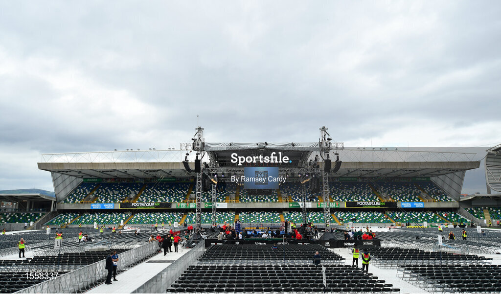 18 August 2018; A general view of Windsor Park in Belfast ahead of the evenings bouts. Photo by Ramsey Cardy/Sportsfile