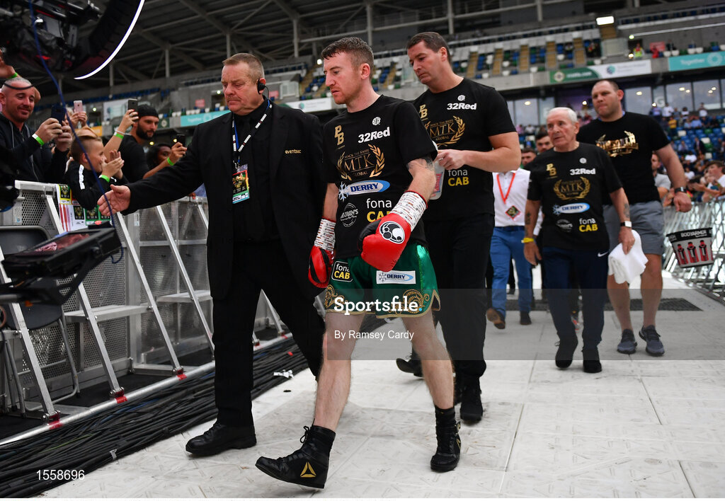 18 August 2018; Paddy Barnes prior to his WBO World Flyweight Title bout against against Cristofer Rosales at Windsor Park in Belfast. Photo by Ramsey Cardy/Sportsfile