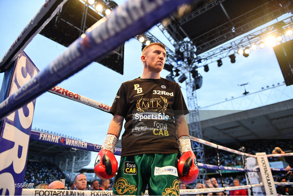 18 August 2018; Paddy Barnes prior to his WBO World Flyweight Title bout against against Cristofer Rosales at Windsor Park in Belfast. Photo by Ramsey Cardy/Sportsfile