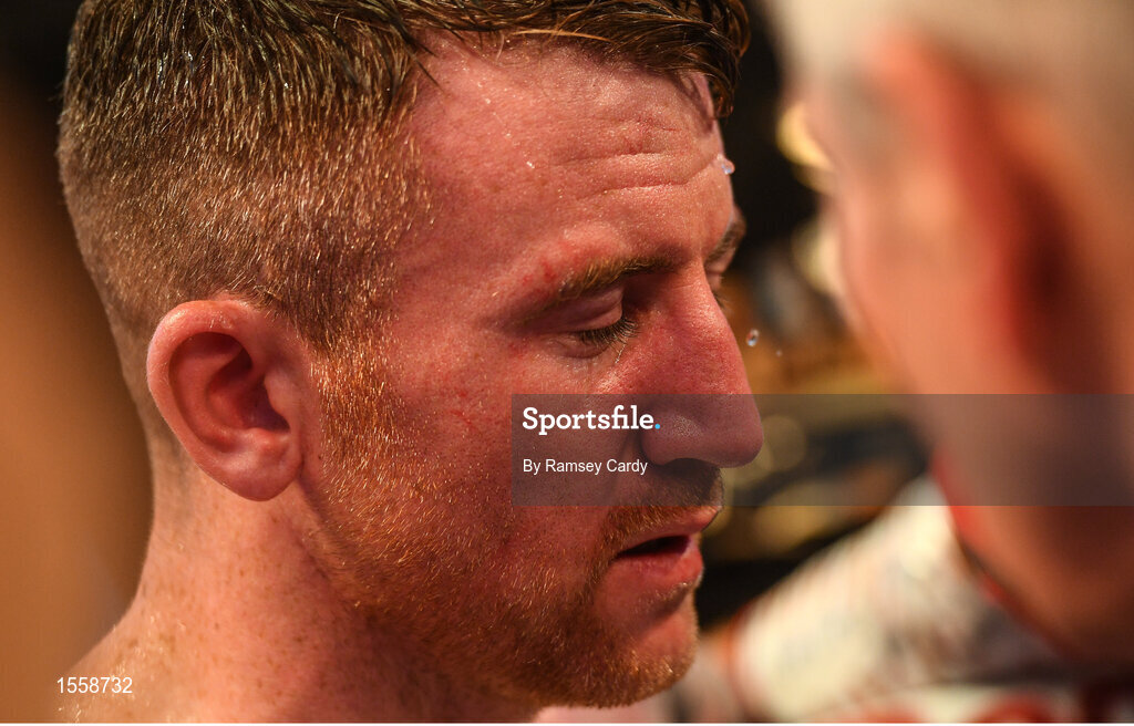 18 August 2018; Paddy Barnes following his defeat in his WBO World Flyweight Title bout against Cristofer Rosales at Windsor Park in Belfast. Photo by Ramsey Cardy/Sportsfile