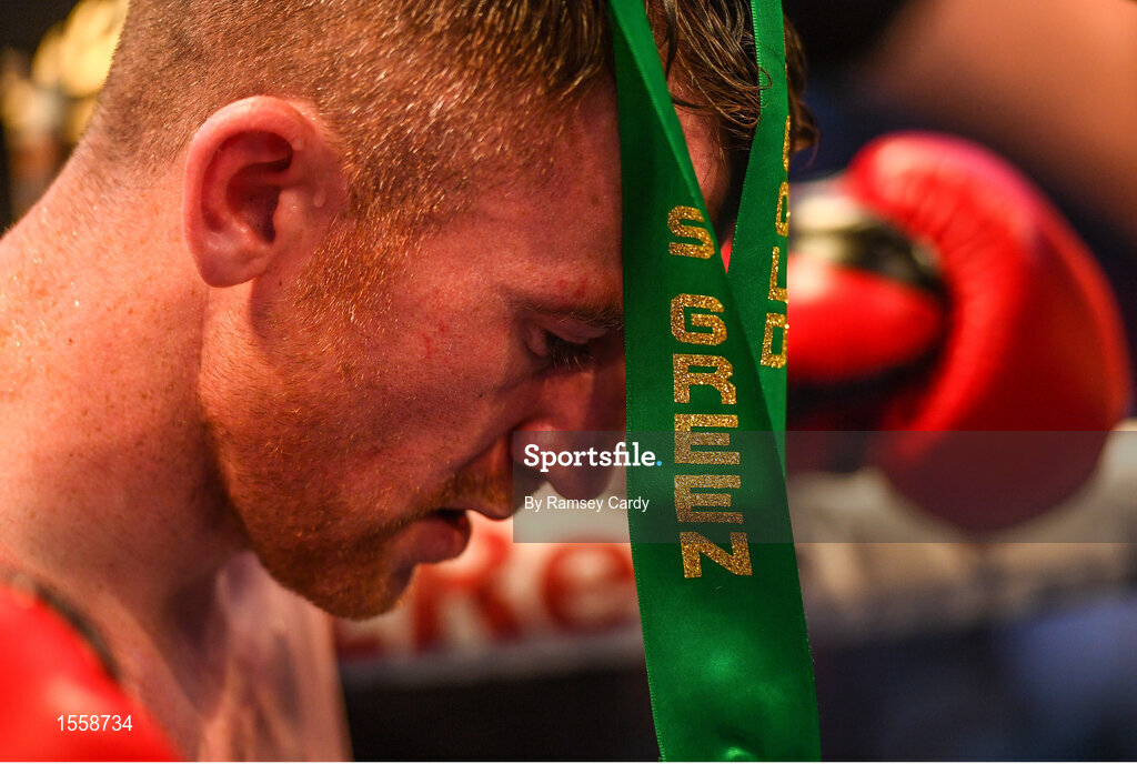 18 August 2018; Paddy Barnes following his defeat in his WBO World Flyweight Title bout against Cristofer Rosales at Windsor Park in Belfast. Photo by Ramsey Cardy/Sportsfile