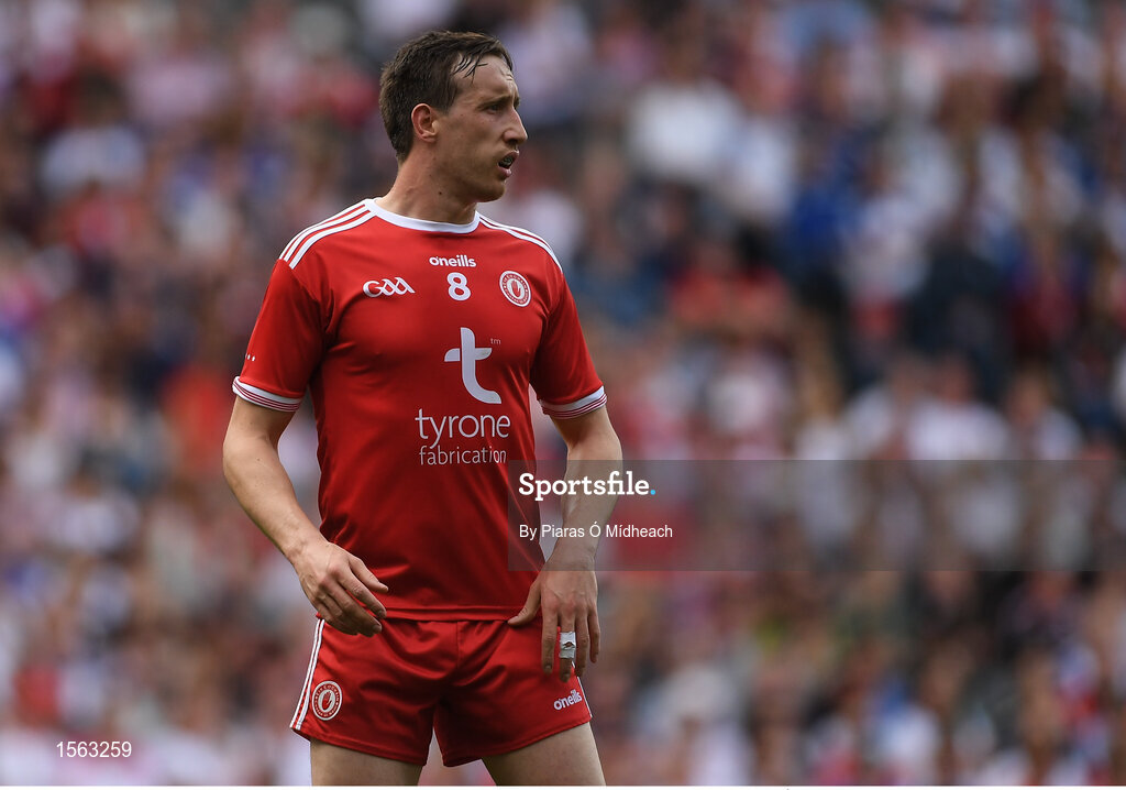 12 August 2018; Colm Cavanagh of Tyrone during the GAA Football All-Ireland Senior Championship semi-final match between Monaghan and Tyrone at Croke Park in Dublin. Photo by Piaras Ó Mídheach/Sportsfile