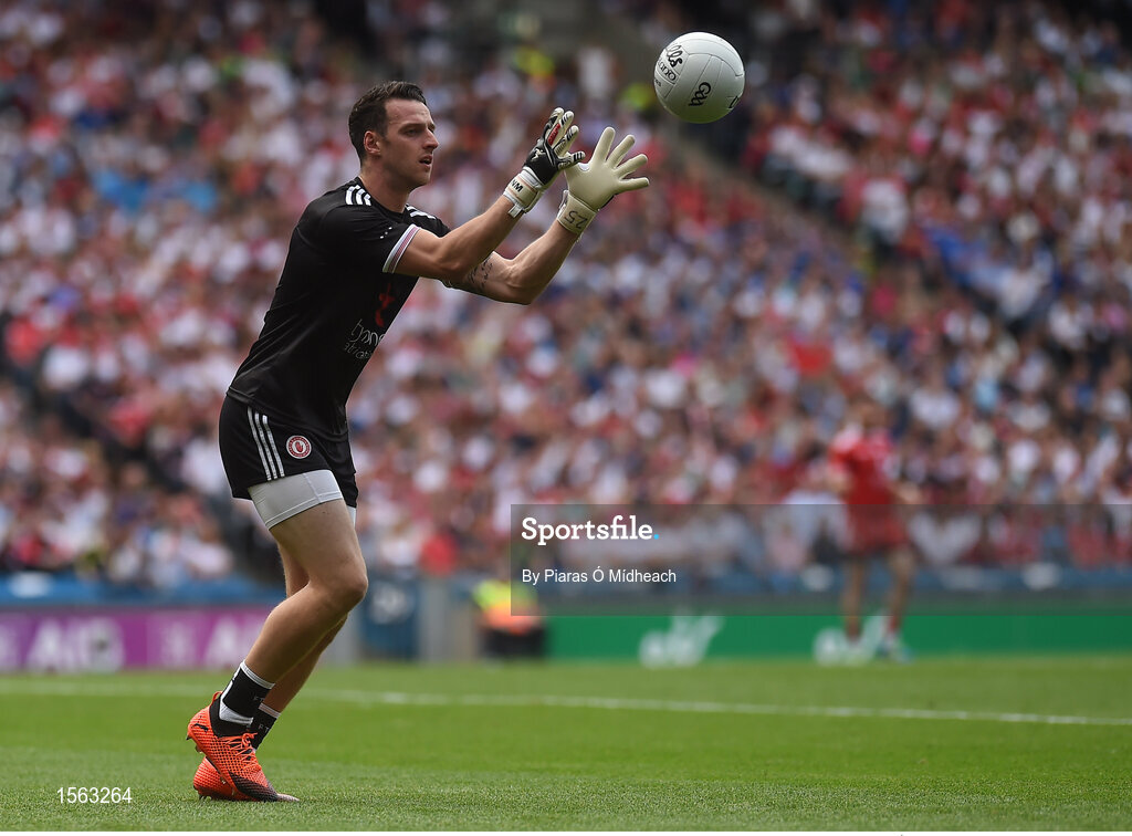 12 August 2018; Niall Morgan of Tyrone during the GAA Football All-Ireland Senior Championship semi-final match between Monaghan and Tyrone at Croke Park in Dublin. Photo by Piaras Ó Mídheach/Sportsfile