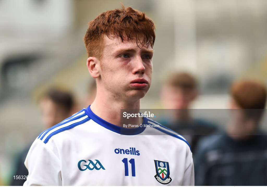 12 August 2018; Seán Jones of Monaghan dejected after the Electric Ireland GAA Football All-Ireland Minor Championship semi-final match between Kerry and Monaghan at Croke Park in Dublin. Photo by Piaras Ó Mídheach/Sportsfile