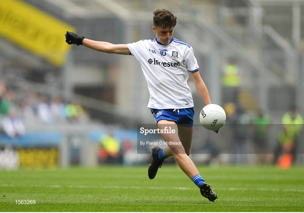 12 August 2018; Aaron Mulligan of Monaghan during the Electric Ireland GAA Football All-Ireland Minor Championship semi-final match between Kerry and Monaghan at Croke Park in Dublin. Photo by Piaras Ó Mídheach/Sportsfile