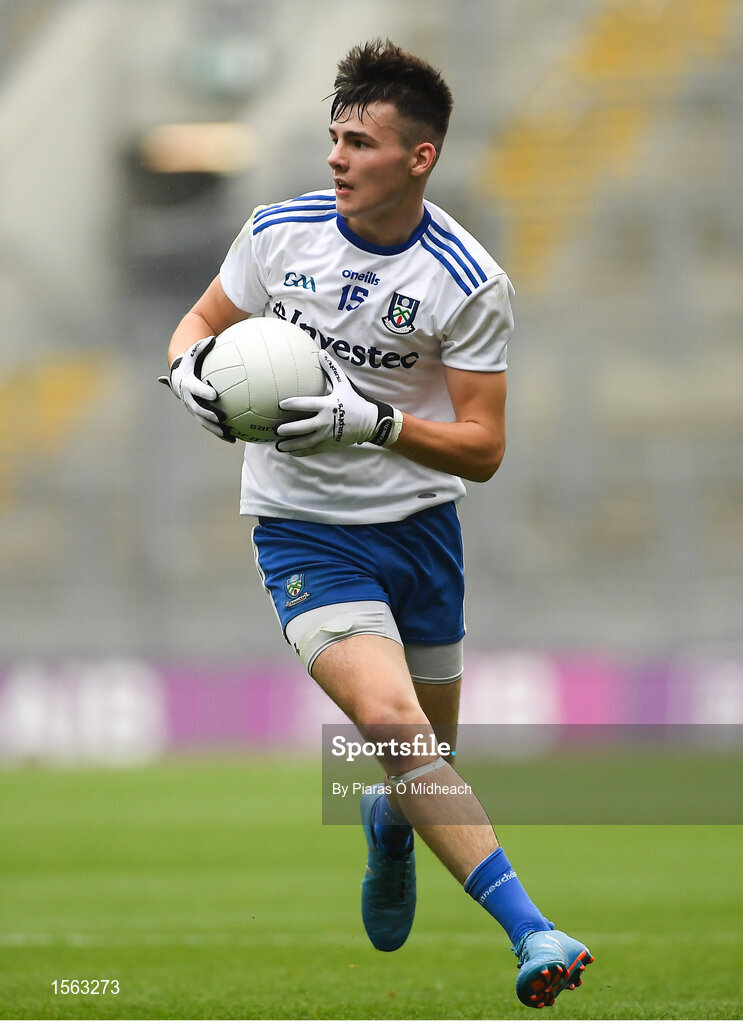 12 August 2018; Jason Irwin of Monaghan during the Electric Ireland GAA Football All-Ireland Minor Championship semi-final match between Kerry and Monaghan at Croke Park in Dublin. Photo by Piaras Ó Mídheach/Sportsfile