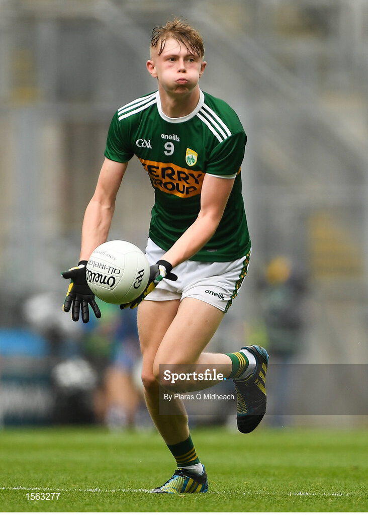 12 August 2018; Darragh Lyne of Kerry during the Electric Ireland GAA Football All-Ireland Minor Championship semi-final match between Kerry and Monaghan at Croke Park in Dublin. Photo by Piaras Ó Mídheach/Sportsfile