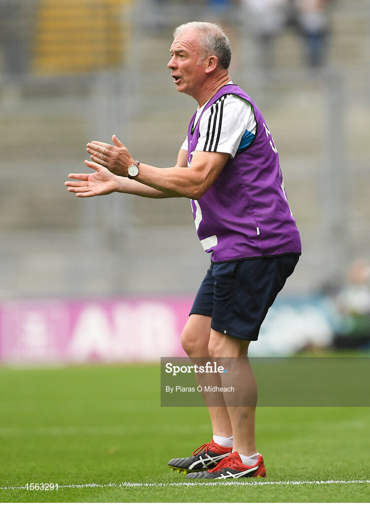12 August 2018; Pat McEnaney, Monaghan backroom team and brother of Monaghan manager Séamus McEnaney, during the Electric Ireland GAA Football All-Ireland Minor Championship semi-final match between Kerry and Monaghan at Croke Park in Dublin. Photo by Piaras Ó Mídheach/Sportsfile