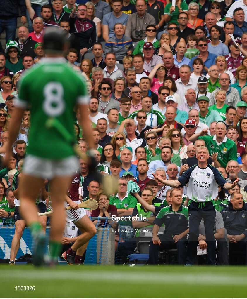 19 August 2018; Limerick manager John Kiely during the GAA Hurling All-Ireland Senior Championship Final match between Galway and Limerick at Croke Park in Dublin. Photo by Piaras Ó Mídheach/Sportsfile