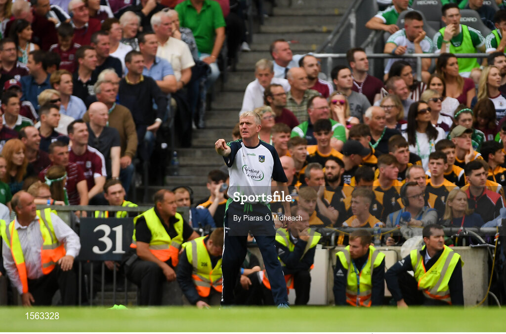 19 August 2018; Limerick manager John Kiely during the GAA Hurling All-Ireland Senior Championship Final match between Galway and Limerick at Croke Park in Dublin. Photo by Piaras Ó Mídheach/Sportsfile