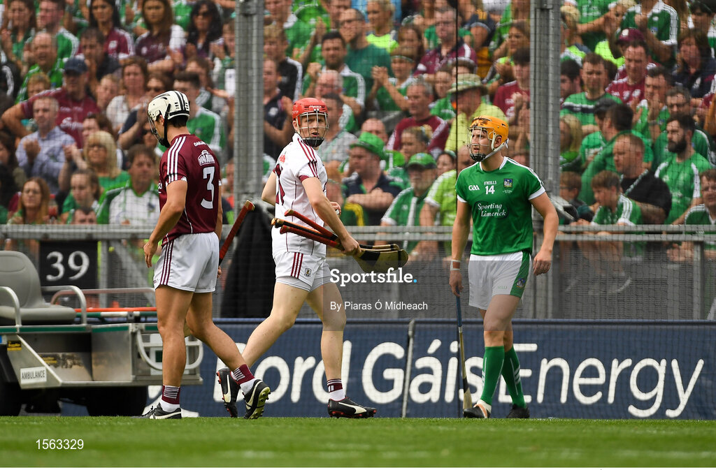 19 August 2018; Fergal Flannery of Galway makes is way onto the pitch for the injured James Skehill during the GAA Hurling All-Ireland Senior Championship Final match between Galway and Limerick at Croke Park in Dublin. Photo by Piaras Ó Mídheach/Sportsfile