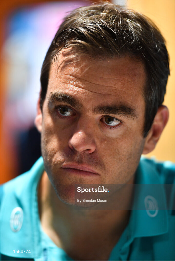 27 August 2018; Head coach Jonann van Graan during a Munster rugby press conference at the University of Limerick in Limerick. Photo by Brendan Moran/Sportsfile