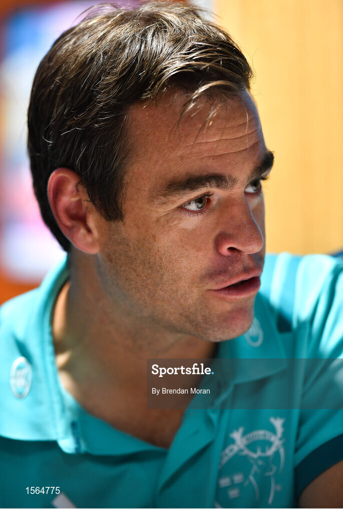 27 August 2018; Head coach Jonann van Graan during a Munster rugby press conference at the University of Limerick in Limerick. Photo by Brendan Moran/Sportsfile