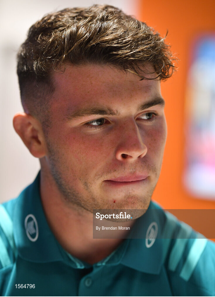 27 August 2018; Calvin Nash during a Munster rugby press conference at the University of Limerick in Limerick. Photo by Brendan Moran/Sportsfile