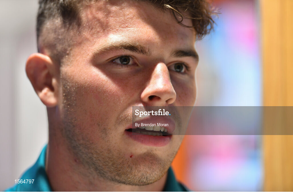 27 August 2018; Calvin Nash during a Munster rugby press conference at the University of Limerick in Limerick. Photo by Brendan Moran/Sportsfile