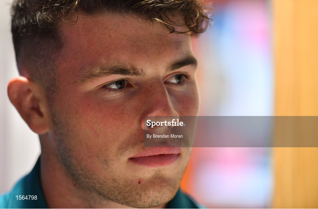 27 August 2018; Calvin Nash during a Munster rugby press conference at the University of Limerick in Limerick. Photo by Brendan Moran/Sportsfile