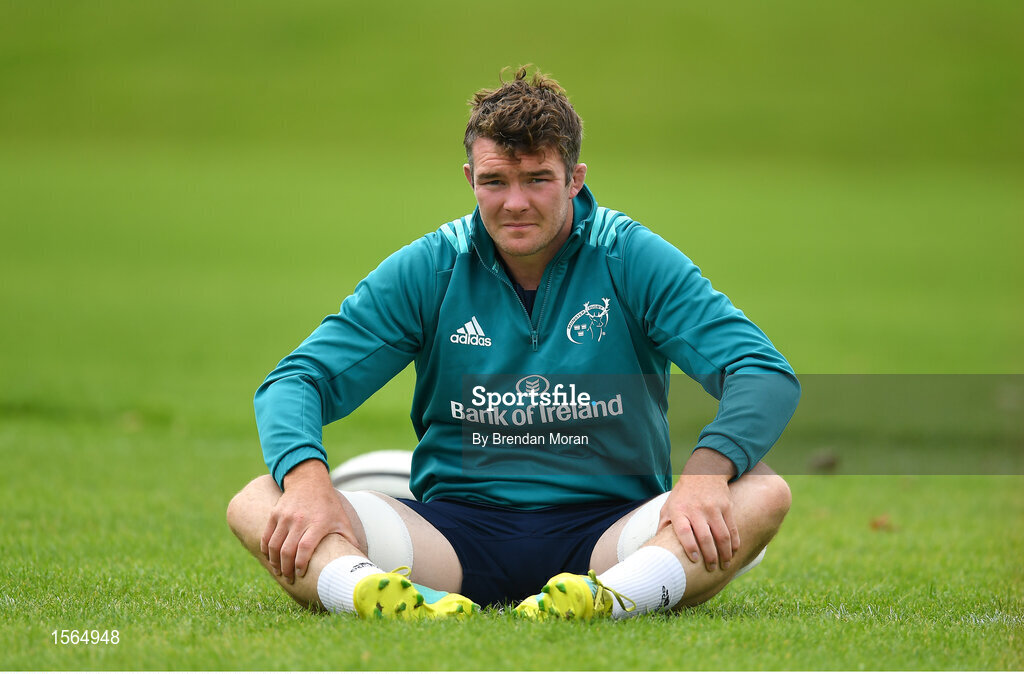 27 August 2018; Peter O'Mahony during Munster Rugby squad training at the University of Limerick in Limerick. Photo by Brendan Moran/Sportsfile