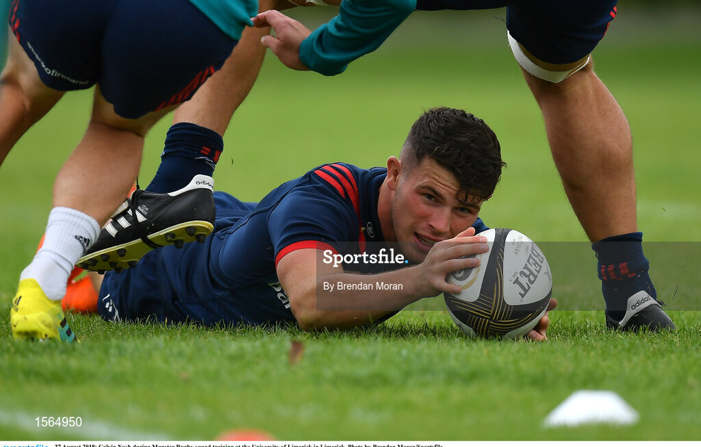 27 August 2018; Calvin Nash during Munster Rugby squad training at the University of Limerick in Limerick. Photo by Brendan Moran/Sportsfile