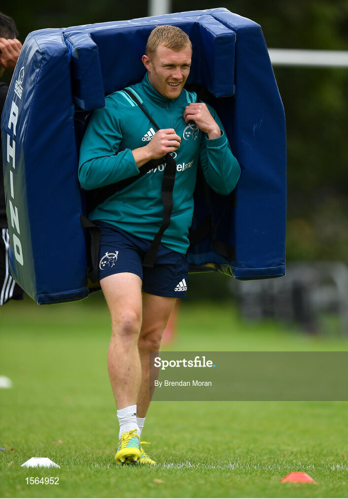 27 August 2018; Keith Earls during Munster Rugby squad training at the University of Limerick in Limerick. Photo by Brendan Moran/Sportsfile