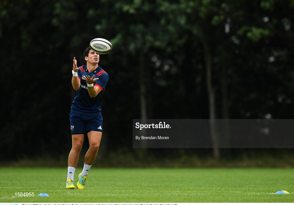 27 August 2018; Joey Carbery during Munster Rugby squad training at the University of Limerick in Limerick. Photo by Brendan Moran/Sportsfile