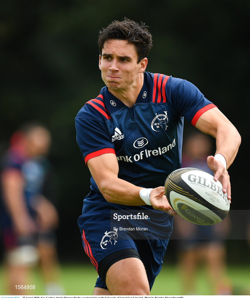 27 August 2018; Joey Carbery during Munster Rugby squad training at the University of Limerick in Limerick. Photo by Brendan Moran/Sportsfile