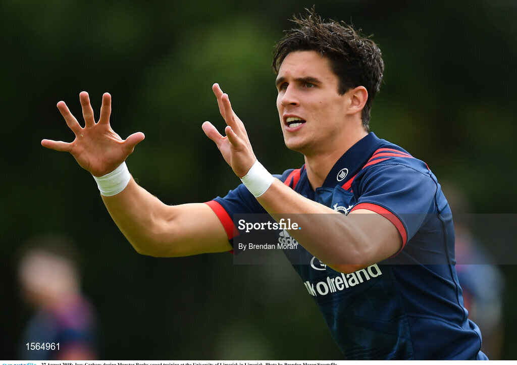 27 August 2018; Joey Carbery during Munster Rugby squad training at the University of Limerick in Limerick. Photo by Brendan Moran/Sportsfile