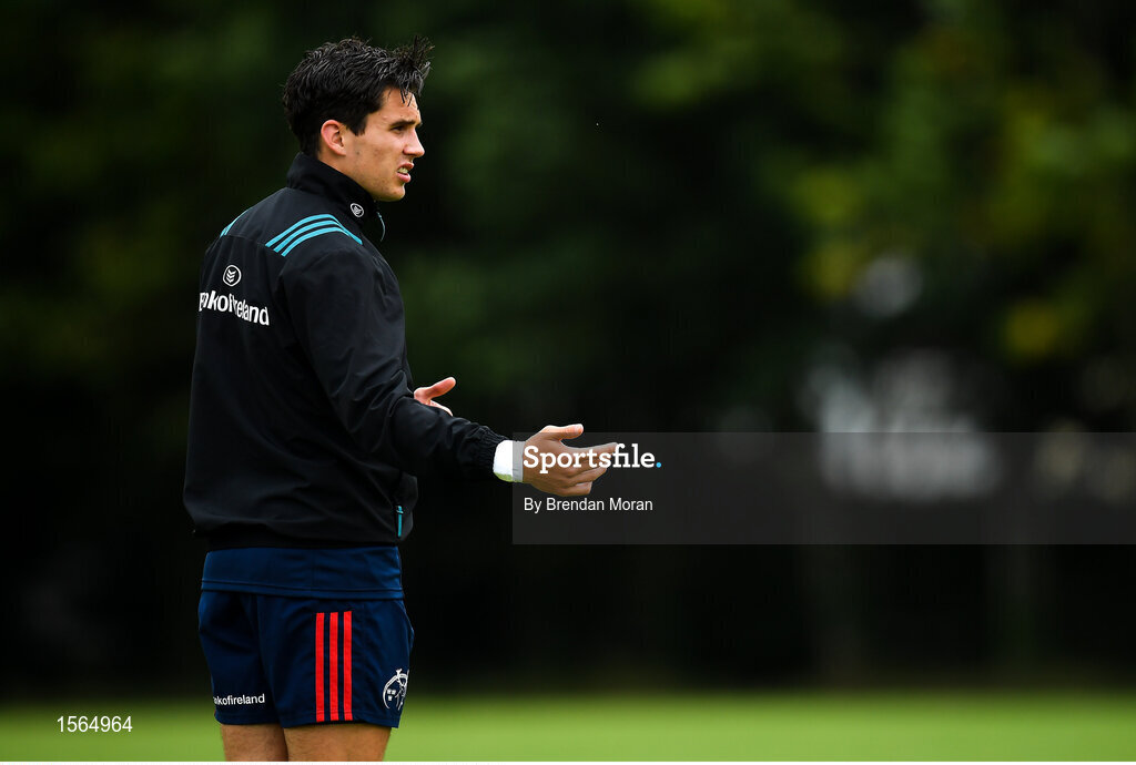 27 August 2018; Joey Carbery during Munster Rugby squad training at the University of Limerick in Limerick. Photo by Brendan Moran/Sportsfile