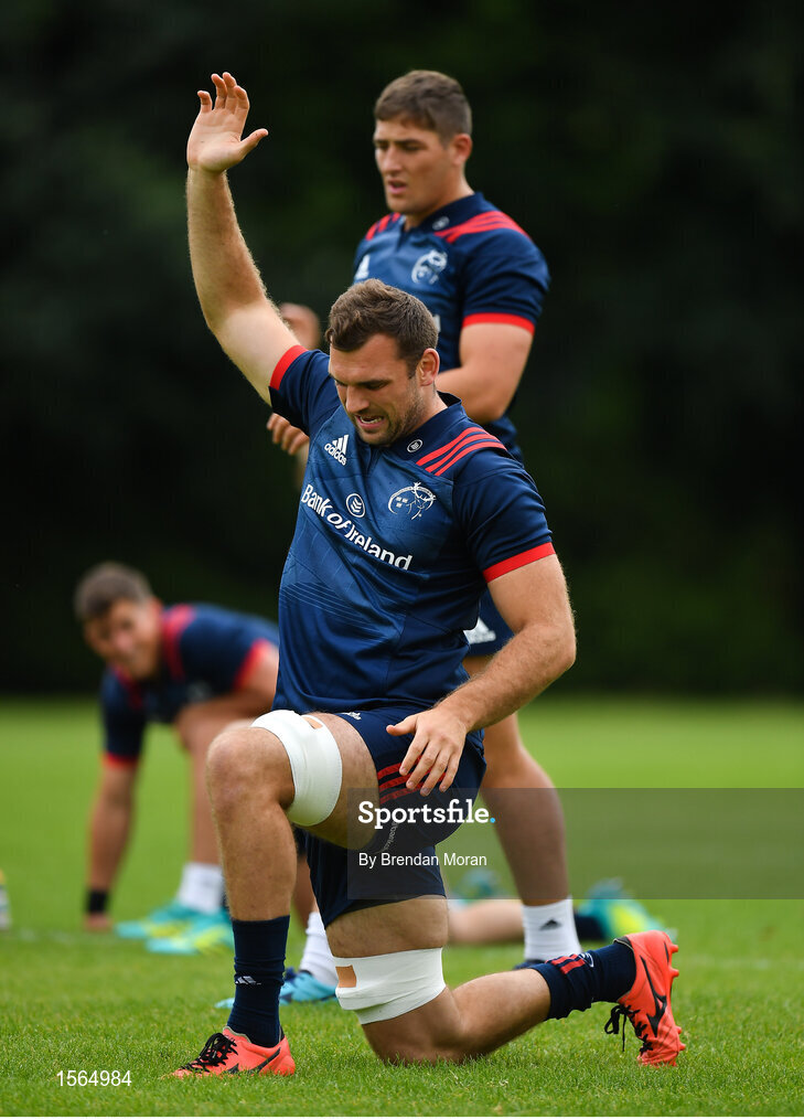 27 August 2018; Tadhg Beirne during Munster Rugby squad training at the University of Limerick in Limerick. Photo by Brendan Moran/Sportsfile