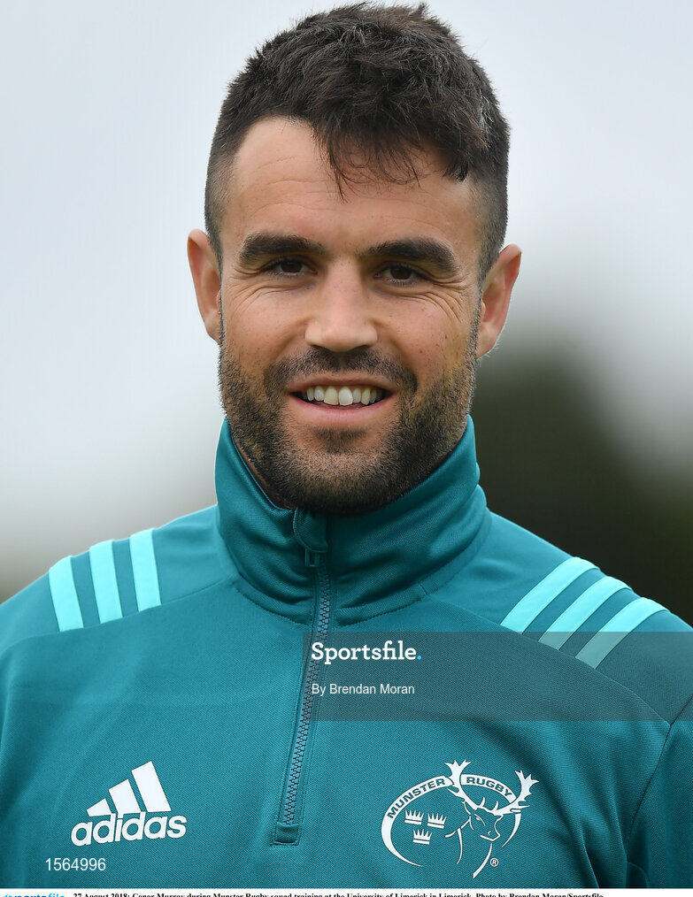 27 August 2018; Conor Murray during Munster Rugby squad training at the University of Limerick in Limerick. Photo by Brendan Moran/Sportsfile