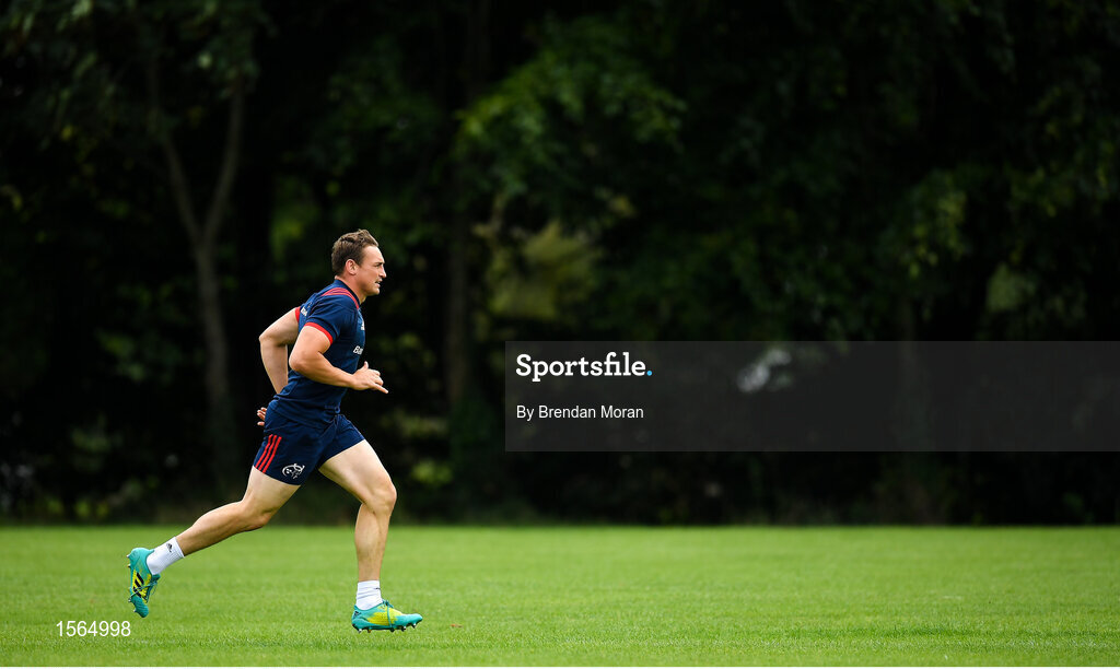 27 August 2018; Tommy O'Donnell during Munster Rugby squad training at the University of Limerick in Limerick. Photo by Brendan Moran/Sportsfile