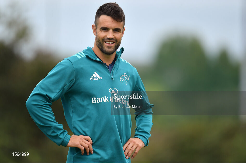 27 August 2018; Conor Murray during Munster Rugby squad training at the University of Limerick in Limerick. Photo by Brendan Moran/Sportsfile