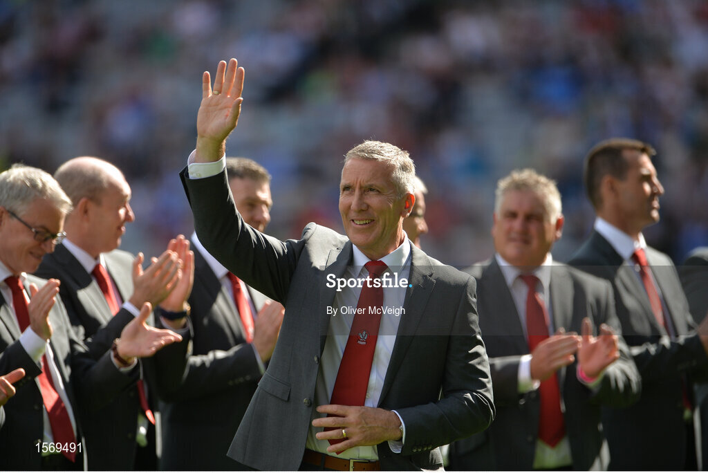 2 September 2018; Damian Barton of the Derry 1993 All-Ireland winning team who were honoured prior to the GAA Football All-Ireland Senior Championship Final match between Dublin and Tyrone at Croke Park in Dublin. Photo by Oliver McVeigh/Sportsfile