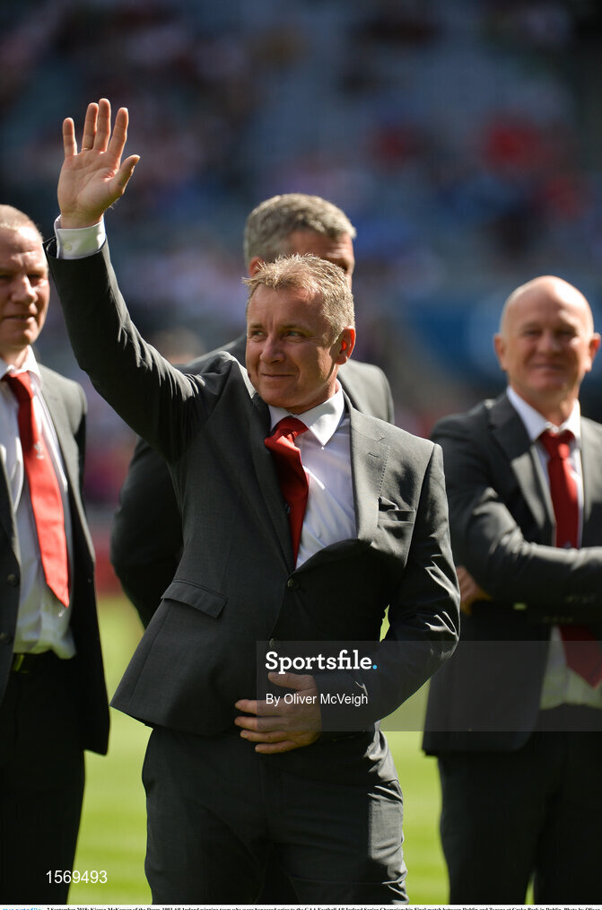 2 September 2018; Kieran McKeever of the Derry 1993 All-Ireland winning team who were honoured prior to the GAA Football All-Ireland Senior Championship Final match between Dublin and Tyrone at Croke Park in Dublin. Photo by Oliver McVeigh/Sportsfile
