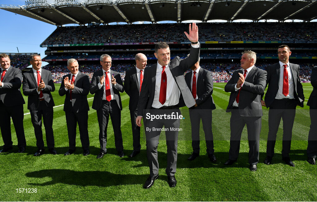 2 September 2018; Enda Gormley of the Derry 1993 All-Ireland winning team who were honoured prior to the GAA Football All-Ireland Senior Championship Final match between Dublin and Tyrone at Croke Park in Dublin. Photo by Brendan Moran/Sportsfile