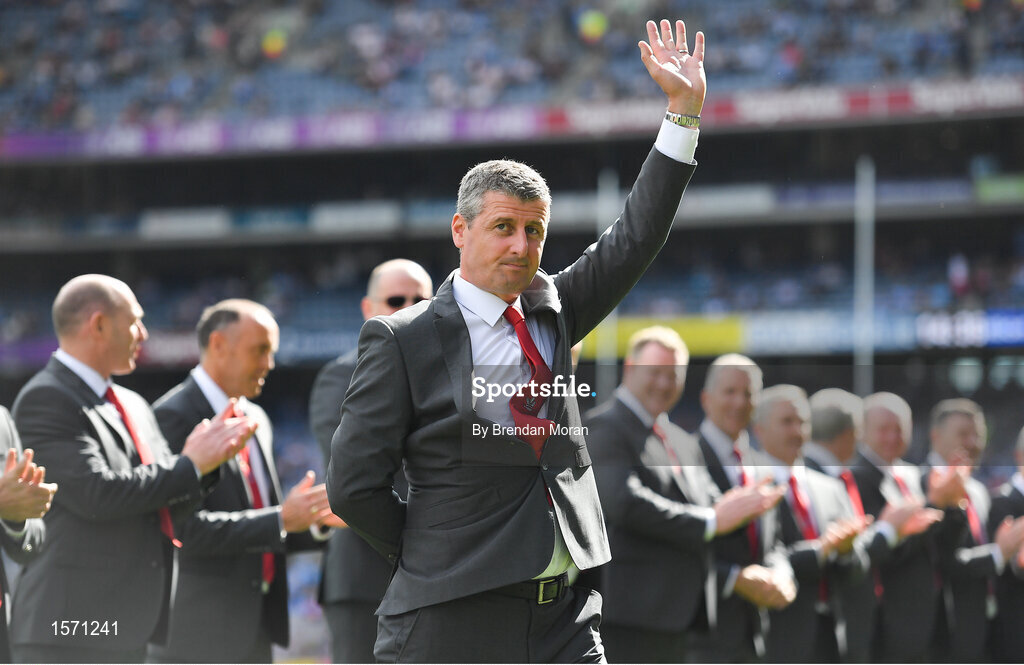 2 September 2018; Fergal McCusker of the Derry 1993 All-Ireland winning team who were honoured prior to the GAA Football All-Ireland Senior Championship Final match between Dublin and Tyrone at Croke Park in Dublin. Photo by Brendan Moran/Sportsfile