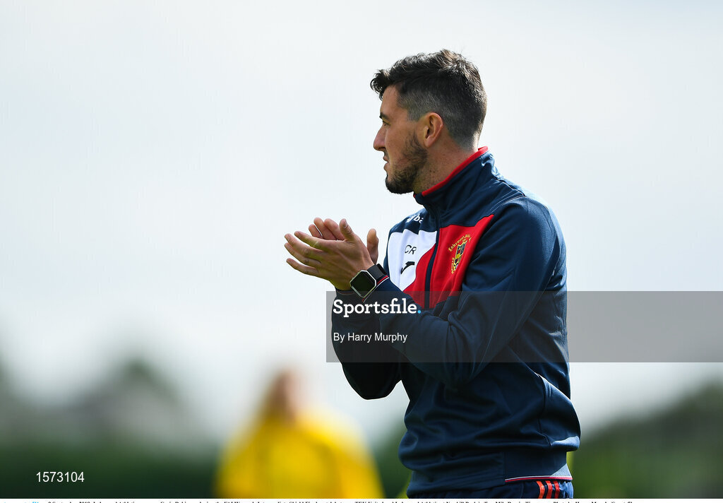 9 September 2018; Lakewood Athletic manager Craig Robinson during the FAI Women’s Intermediate Shield Final match between TEK United and Lakewood Athletic at Newhill Park in Two Mile Borris, Tipperary.  Photo by Harry Murphy/Sportsfile