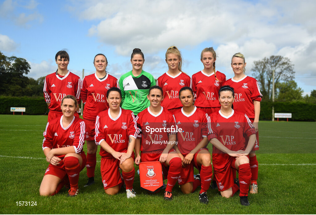 9 September 2018; TEK United players prior to the FAI Women’s Intermediate Shield Final match between TEK United and Lakewood Athletic at Newhill Park in Two Mile Borris, Tipperary.  Photo by Harry Murphy/Sportsfile
