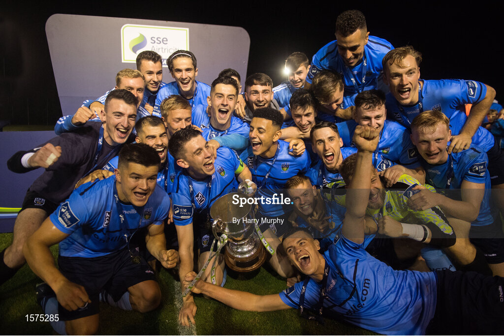14 September 2018; UCD players celebrate following the SSE Airtricity League First Division match between UCD and Finn Harps at the UCD Bowl in Dublin. Photo by Harry Murphy/Sportsfile