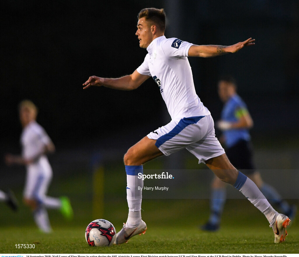 14 September 2018; Niall Logue of Finn Harps during the SSE Airtricity League First Division match between UCD and Finn Harps at the UCD Bowl in Dublin. Photo by Harry Murphy/Sportsfile