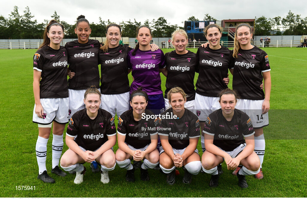 15 September 2018; The Wexford Youths team before the Continental Tyres Women’s National League Cup Final between Wexford Youths at Peamount United at Ferrcarrig Park in Wexford. Photo by Matt Browne/Sportsfile
