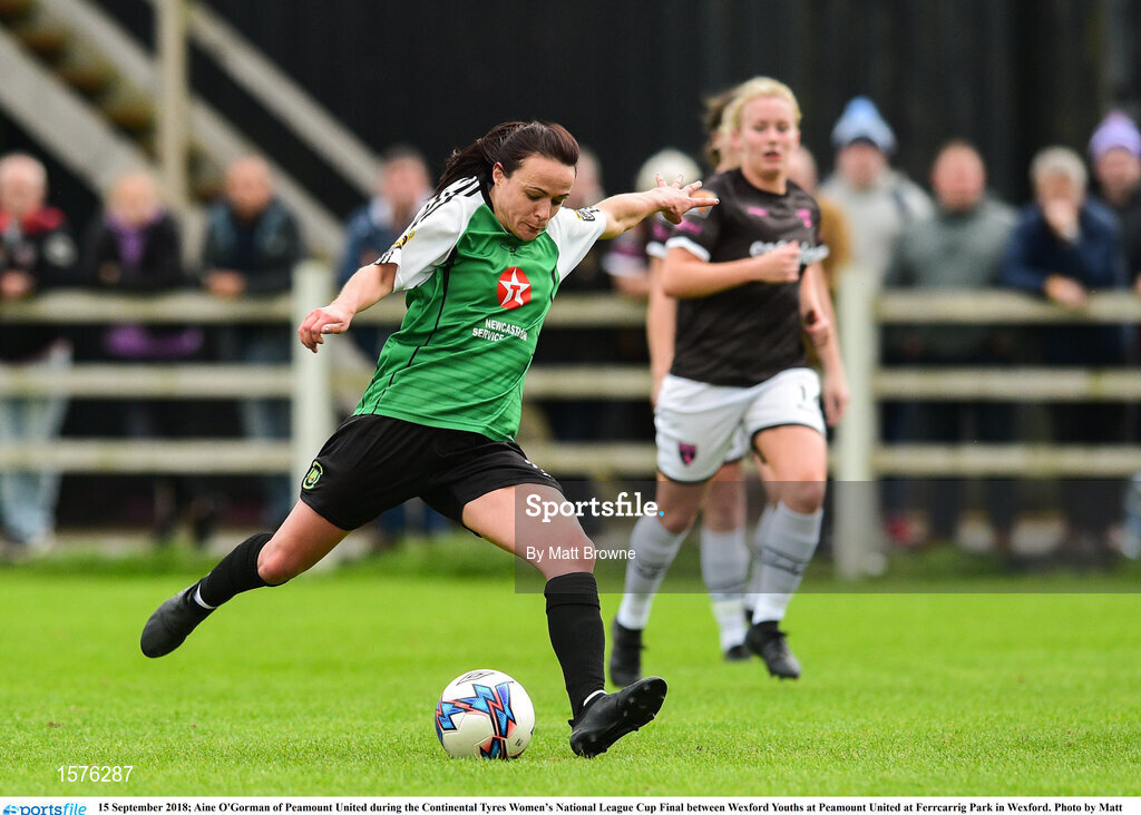 15 September 2018; Aine O'Gorman of Peamount United during the Continental Tyres Women’s National League Cup Final between Wexford Youths at Peamount United at Ferrcarrig Park in Wexford. Photo by Matt Browne/Sportsfile