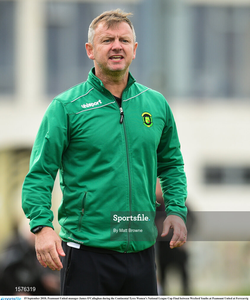 15 September 2018; Peamount United manager James O'Callaghan during the Continental Tyres Women’s National League Cup Final between Wexford Youths at Peamount United at Ferrcarrig Park in Wexford. Photo by Matt Browne/Sportsfile