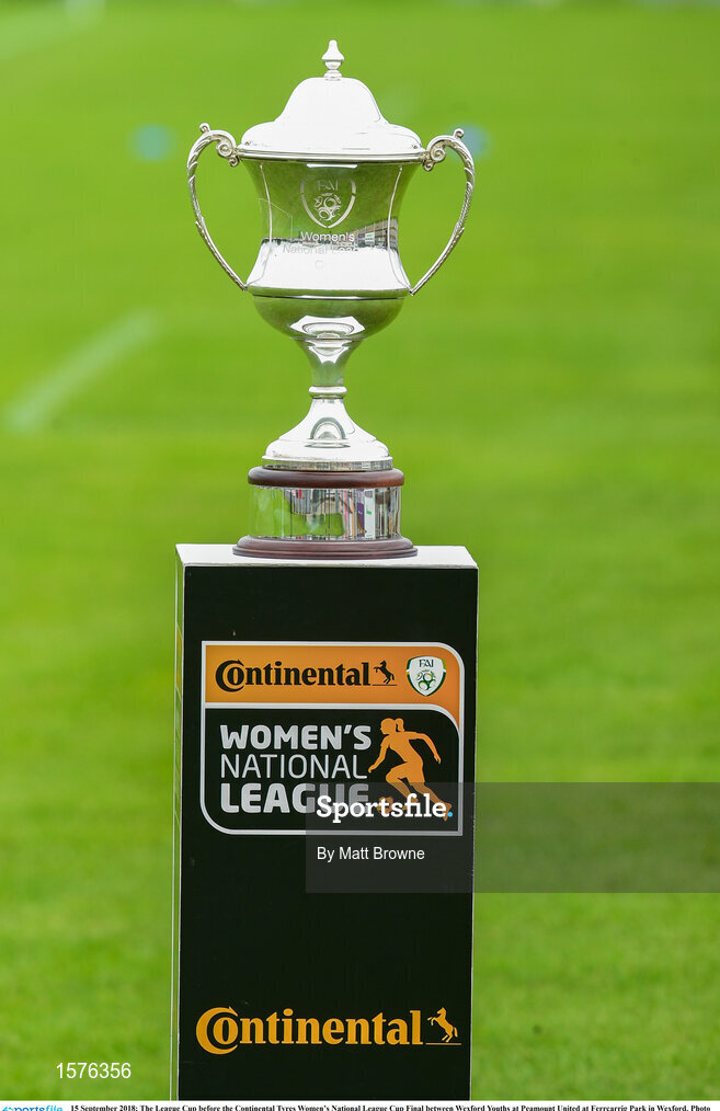 15 September 2018; The League Cup before the Continental Tyres Women’s National League Cup Final between Wexford Youths at Peamount United at Ferrcarrig Park in Wexford. Photo by Matt Browne/Sportsfile