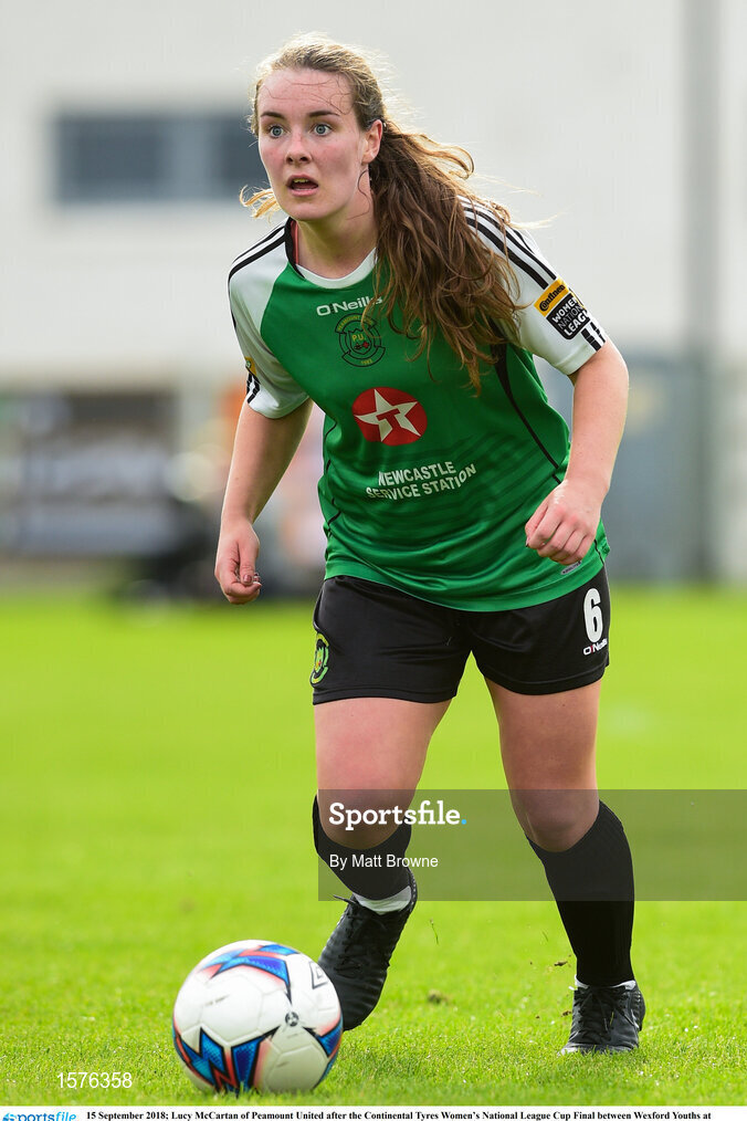 15 September 2018; Lucy McCartan of Peamount United after the Continental Tyres Women’s National League Cup Final between Wexford Youths at Peamount United at Ferrcarrig Park in Wexford. Photo by Matt Browne/Sportsfile
