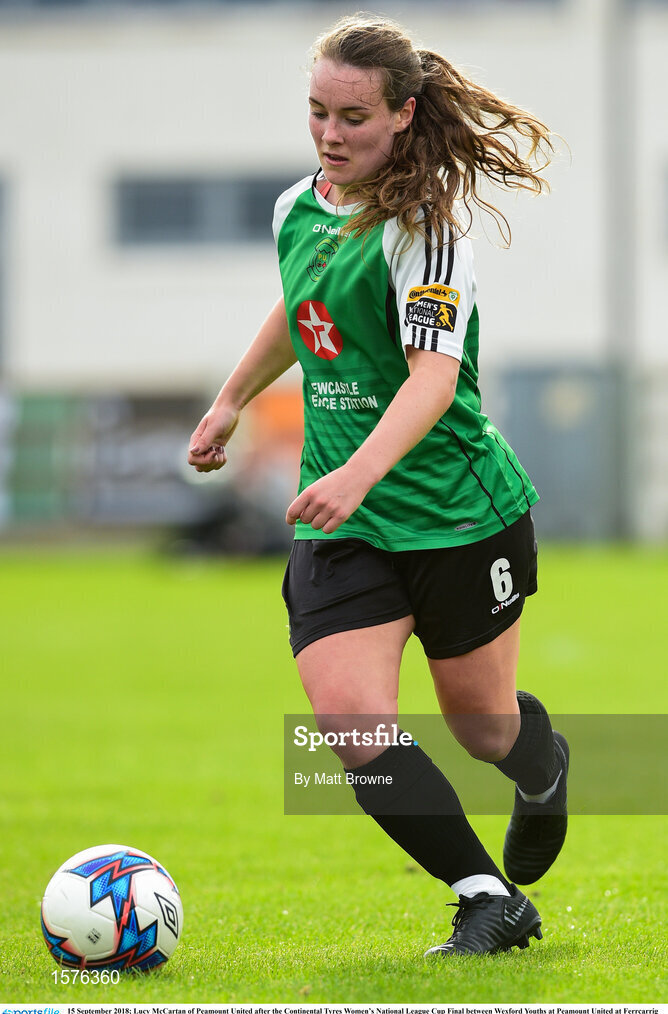 15 September 2018; Lucy McCartan of Peamount United after the Continental Tyres Women’s National League Cup Final between Wexford Youths at Peamount United at Ferrcarrig Park in Wexford. Photo by Matt Browne/Sportsfile