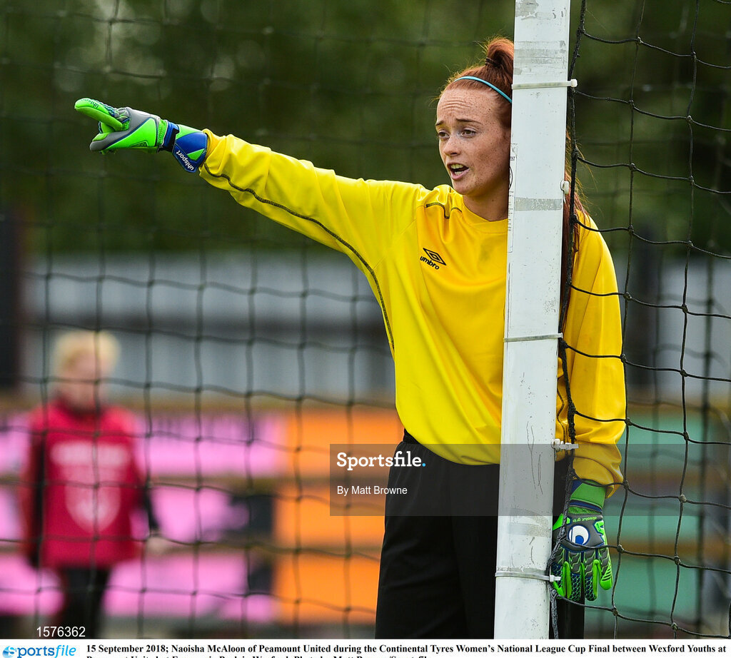 15 September 2018; Naoisha McAloon of Peamount United during the Continental Tyres Women’s National League Cup Final between Wexford Youths at Peamount United at Ferrcarrig Park in Wexford. Photo by Matt Browne/Sportsfile