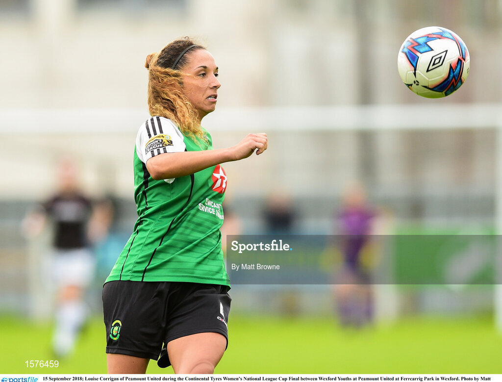 15 September 2018; Louise Corrigan of Peamount United during the Continental Tyres Women’s National League Cup Final between Wexford Youths at Peamount United at Ferrcarrig Park in Wexford. Photo by Matt Browne/Sportsfile