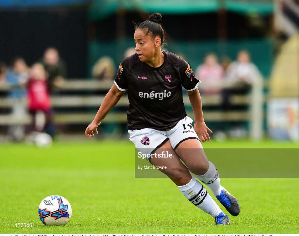 15 September 2018; Rianna Jarrett of Wexford Youths during the Continental Tyres Women’s National League Cup Final between Wexford Youths at Peamount United at Ferrcarrig Park in Wexford. Photo by Matt Browne/Sportsfile