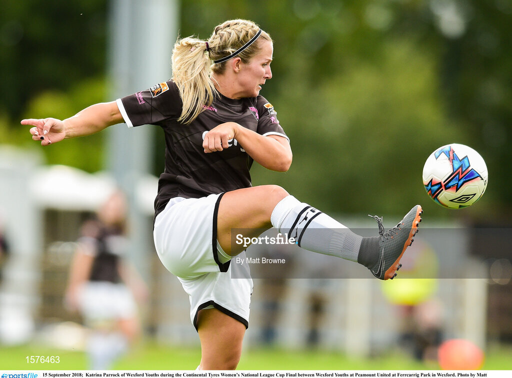 15 September 2018;  Katrina Parrock of Wexford Youths during the Continental Tyres Women’s National League Cup Final between Wexford Youths at Peamount United at Ferrcarrig Park in Wexford. Photo by Matt Browne/Sportsfile
